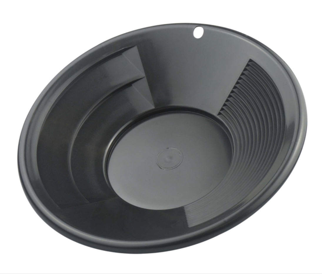 Black dual riffle 8" pan